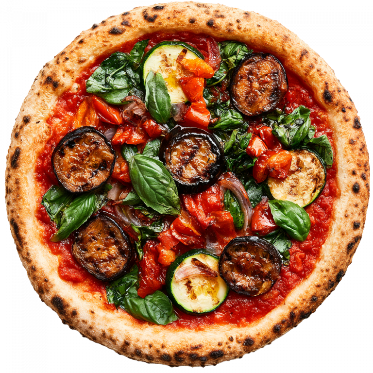 Vegane Pizza Verdura mit gegrilltem Gemüse